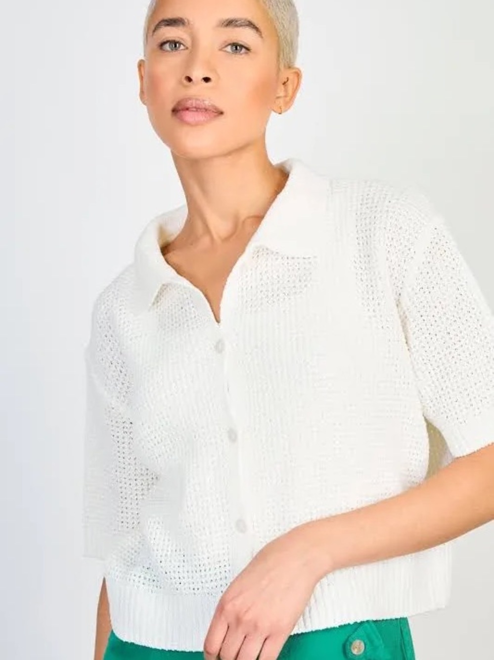 Glassworks London woven collared top